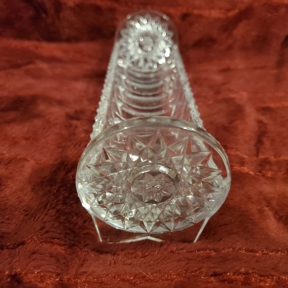 𝅺vintage Cracker Tray Clear Hard Plastic 9” Serving Appetizers - Picture 1 of 3